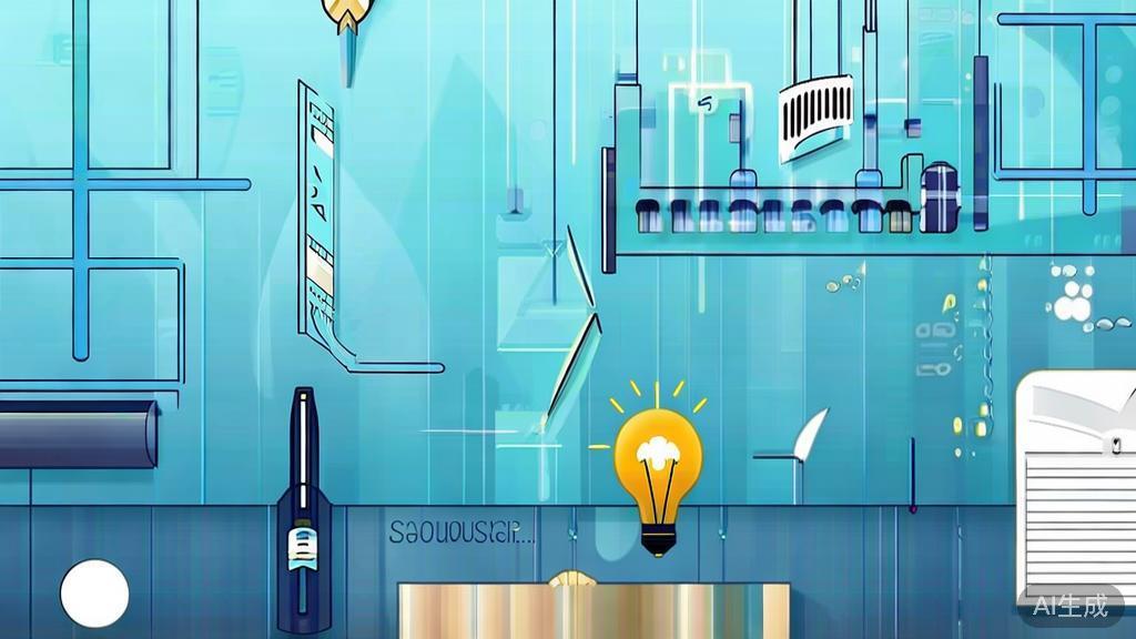 "Flat vector illustration of creative inspiration sources for short play writing, dashboard style, soft blue gradient"