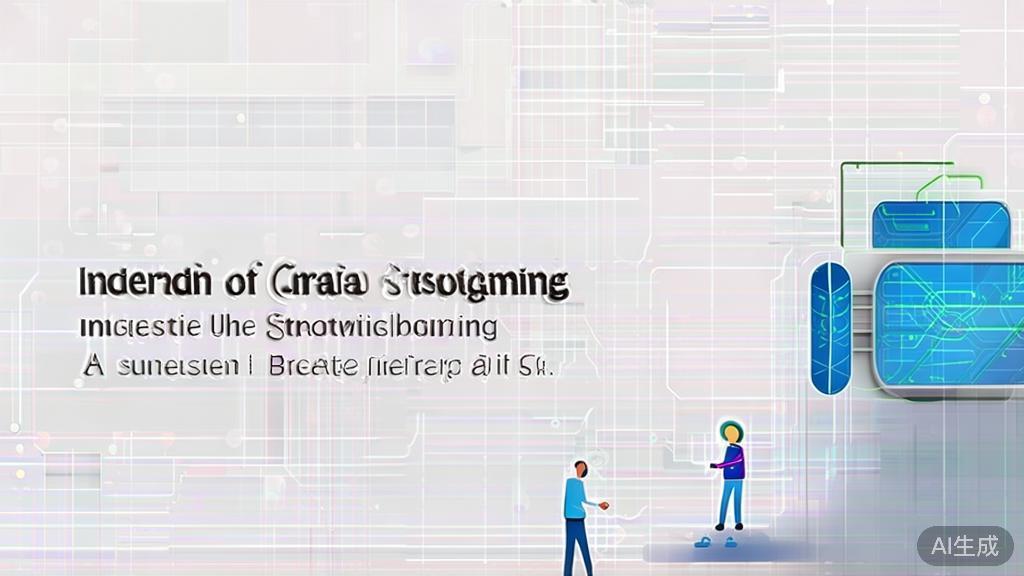 High-quality business illustration regarding the role of AI in creative storytelling, minimal flat design