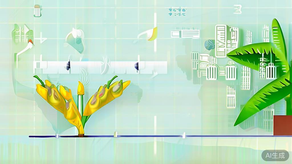 "High-quality business illustration regarding banana trade, minimal flat design"