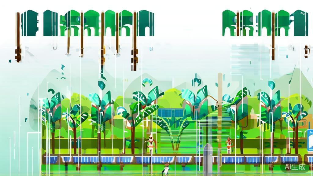 "Flat vector illustration of sustainable banana farming, eco-friendly practices, minimal flat design"