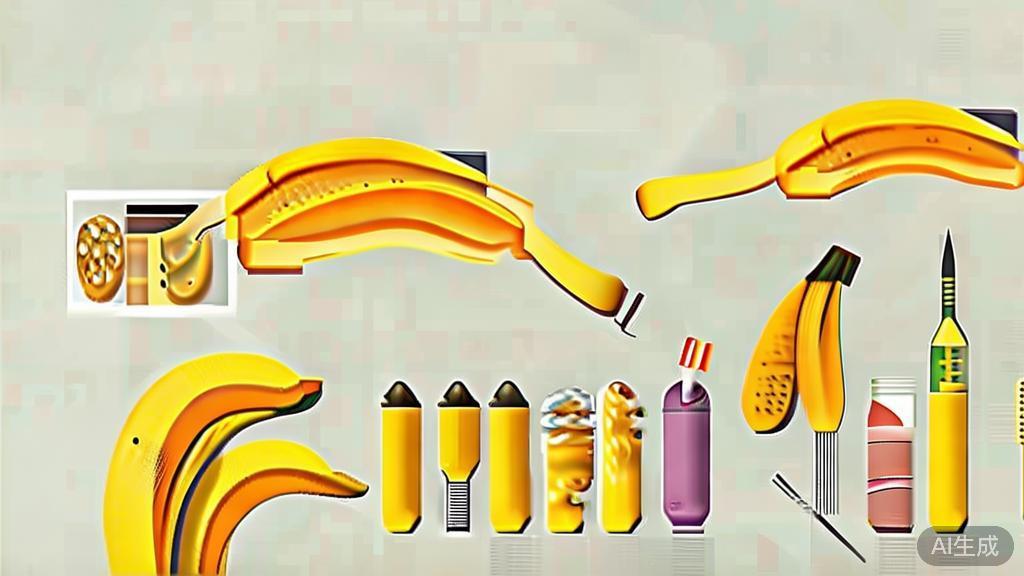 High-quality business illustration regarding banana recipes, minimal flat design