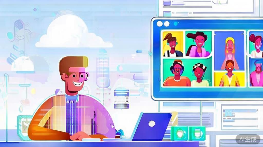 Illustration of a user engaging with an online community, sharing tips and tricks, flat vector design