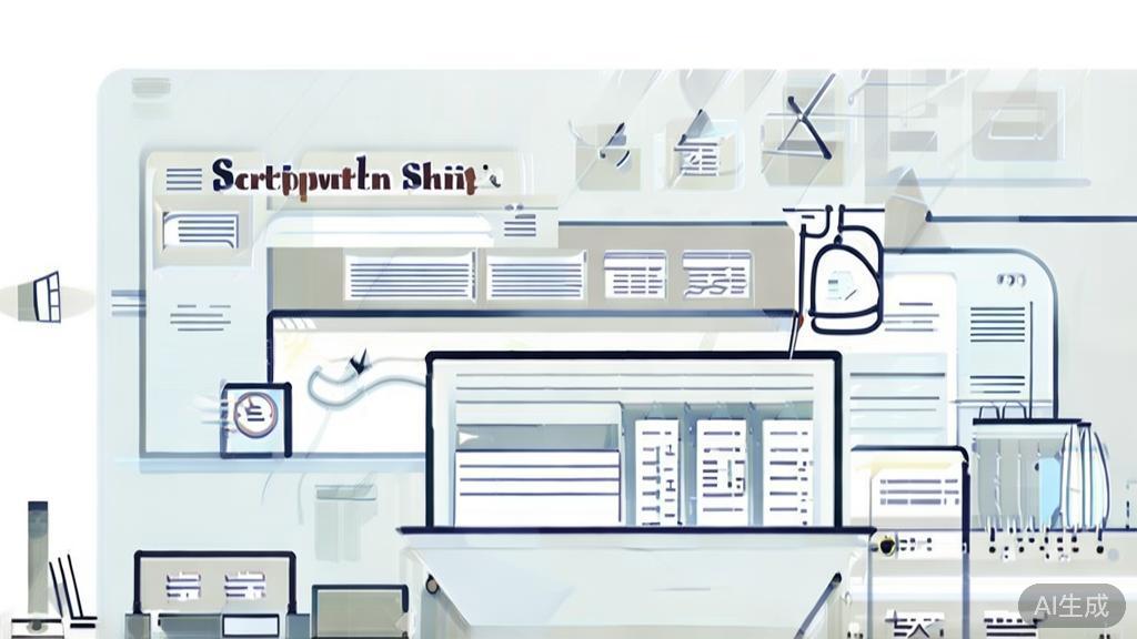 "High-quality business illustration regarding script writing, minimal flat design"