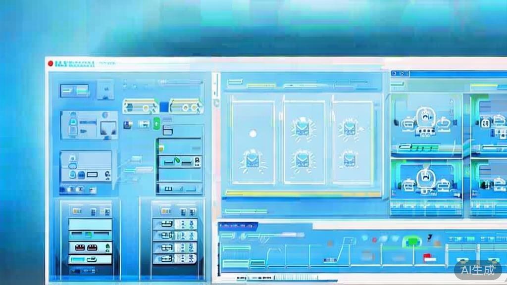 Flat vector illustration of network configuration, dashboard style, soft blue gradient