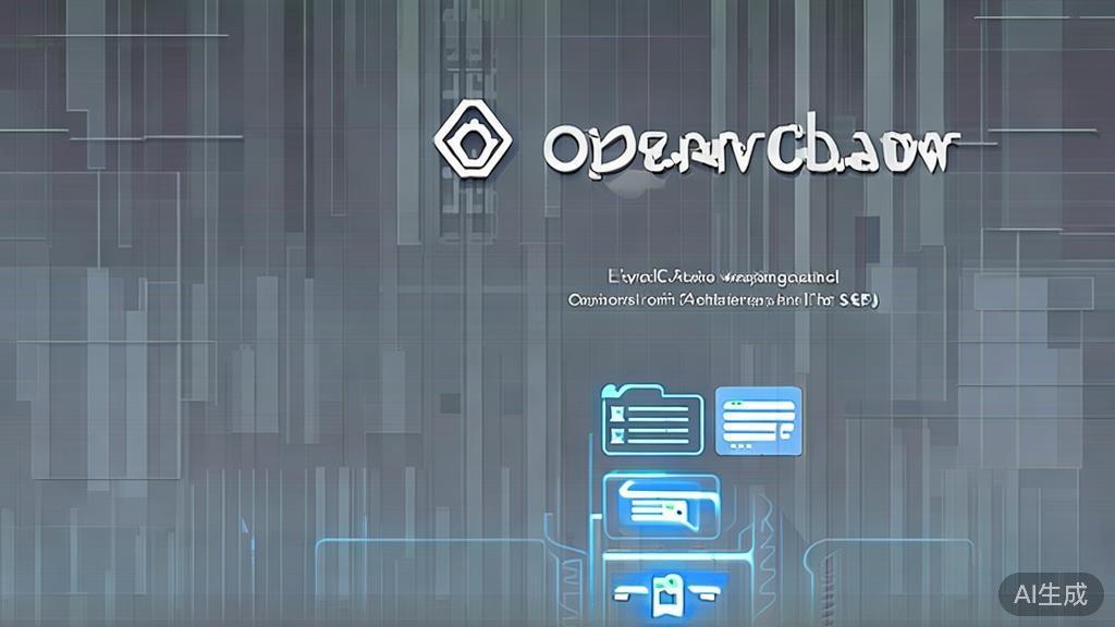 "High-quality business illustration regarding OpenClaw, showcasing its unique features in AI writing tools, minimal flat design"