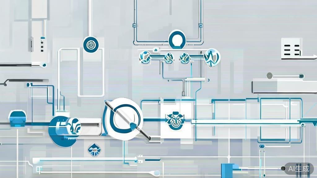High-quality business illustration regarding system optimization and resource management, minimal flat design