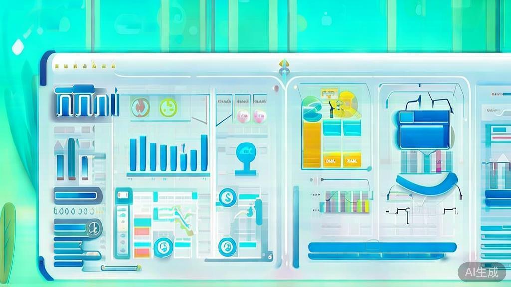 Flat vector illustration of future growth strategy, dashboard style, soft blue gradient