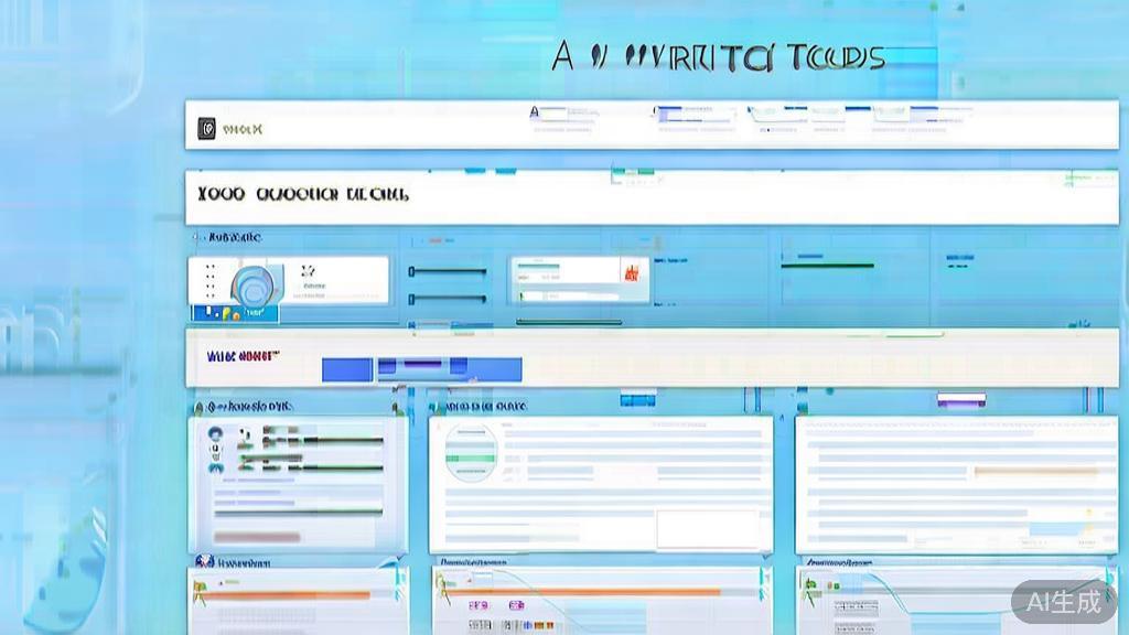 Flat vector illustration of AI writing tool comparison, dashboard style, soft blue gradient