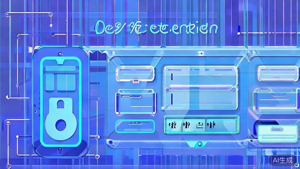 "Flat vector illustration of data encryption concept, dashboard style, soft blue gradient"