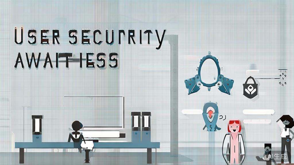 "High-quality business illustration regarding user security awareness, minimal flat design"