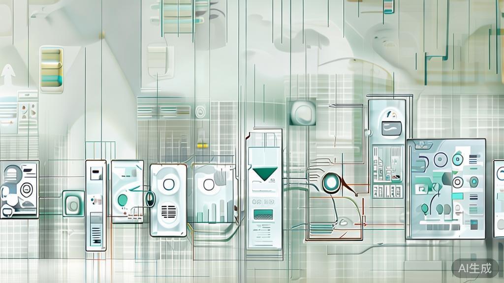 "High-quality business illustration regarding healthcare analytics, minimal flat design"