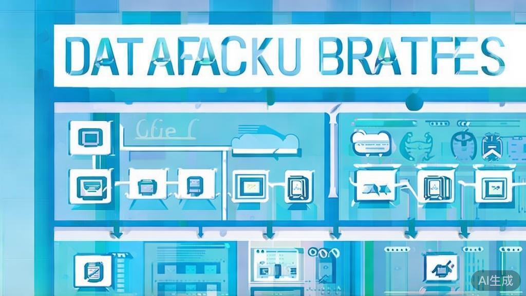 "Flat vector illustration of data backup strategies, dashboard style, soft blue gradient"