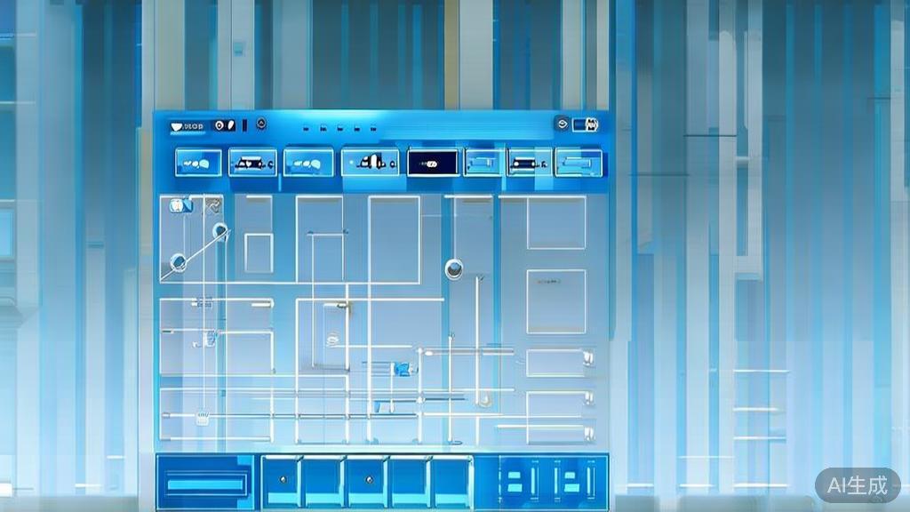 Flat vector illustration of configuring software, dashboard style, soft blue gradient