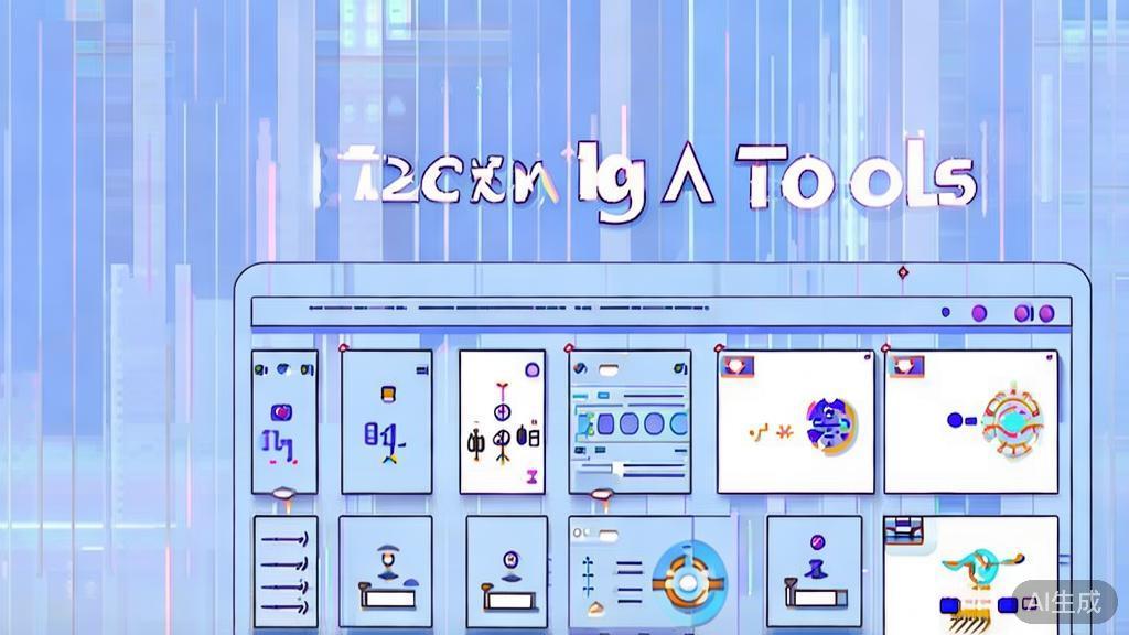 Flat vector illustration of AI tool comparison, dashboard style, soft blue gradient