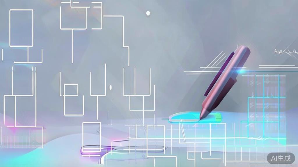 High-quality business illustration regarding writing efficiency, minimal flat design