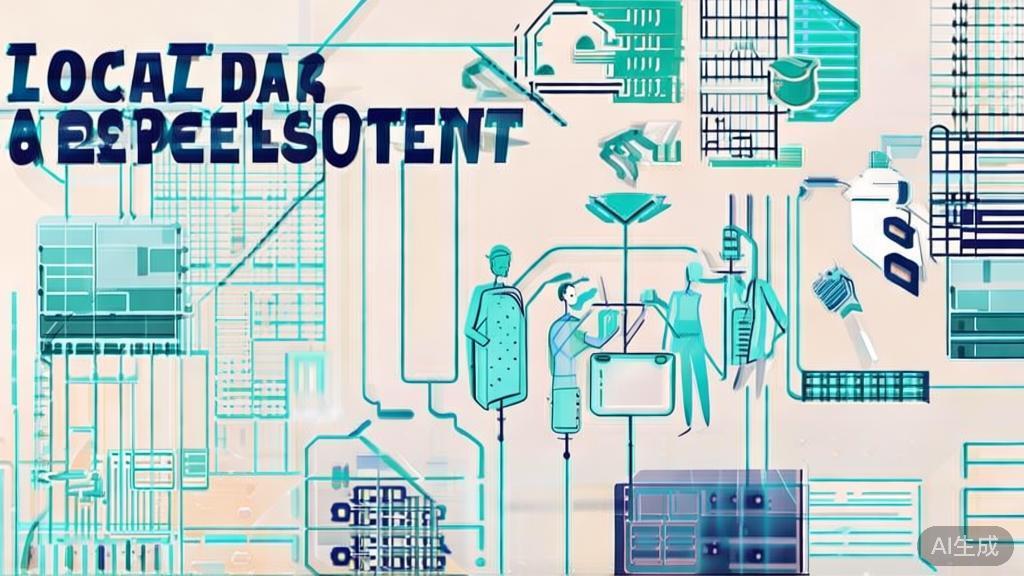 "High-quality business illustration regarding local data deployment, minimal flat design"