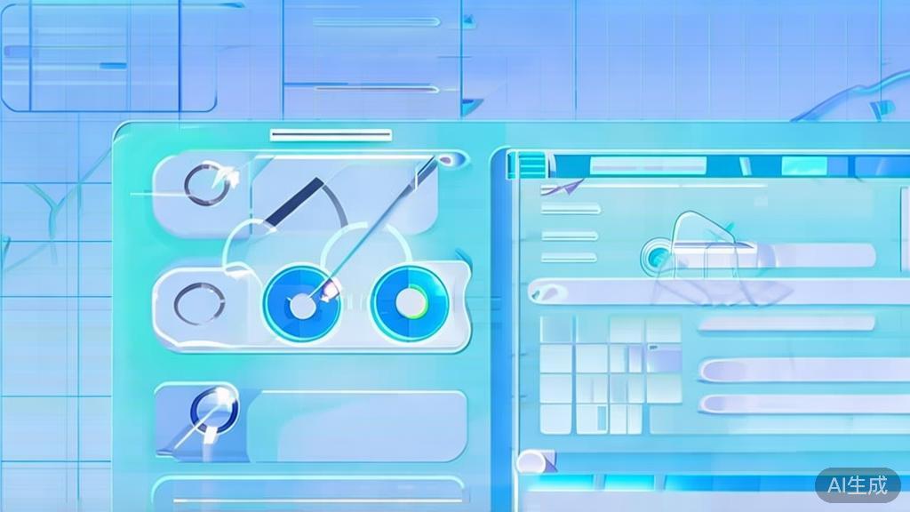 Flat vector illustration of goal setting for projects, dashboard style, soft blue gradient