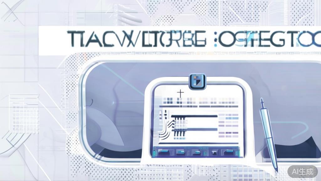 "High-quality business illustration regarding future trends of AI writing tools, minimal flat design"