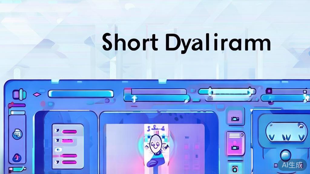 Flat vector illustration of a successful short drama project using sora, dashboard style, soft blue gradient