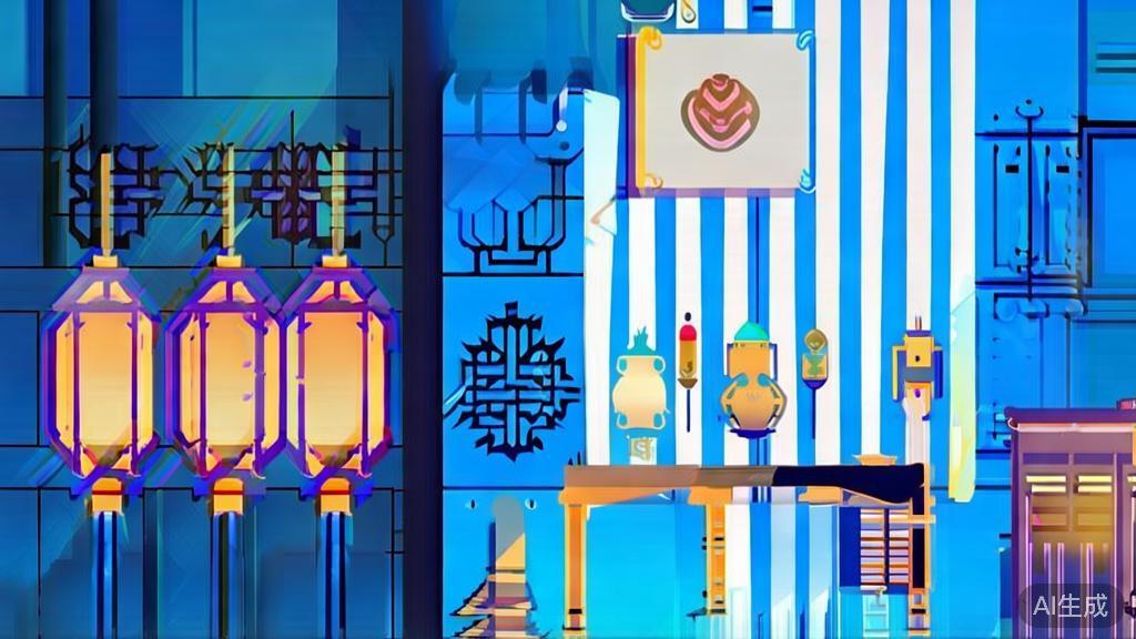 Flat vector illustration of traditional short drama, dashboard style, soft blue gradient