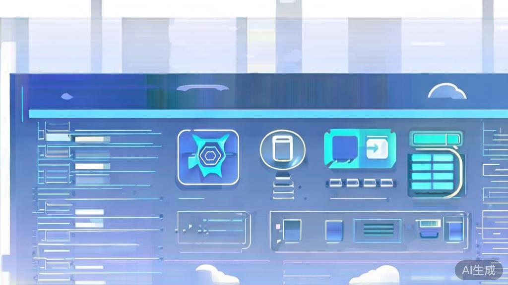 Flat vector illustration of technology in short drama production, dashboard style, soft blue gradient