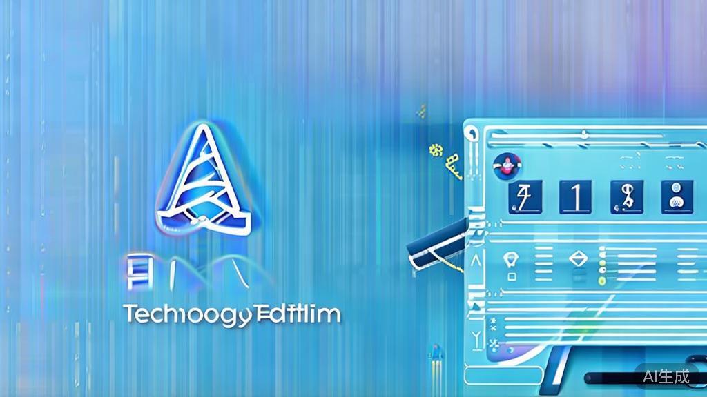 Flat vector illustration of AI technology in film editing, dashboard style, soft blue gradient