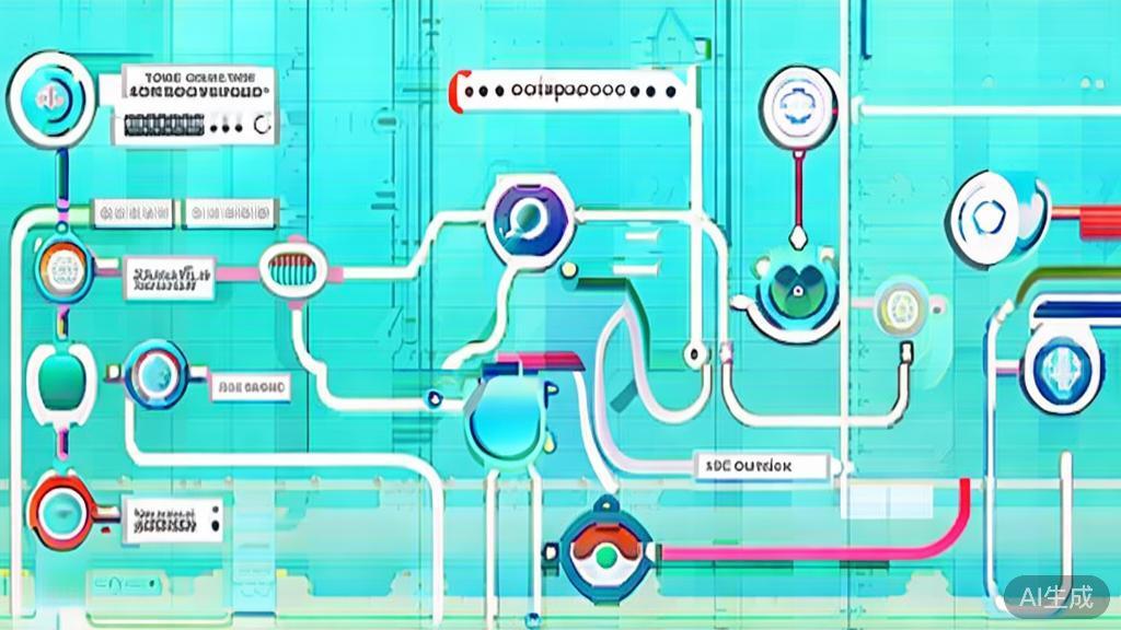 "Flat vector illustration of animation production process, dashboard style, soft blue gradient"