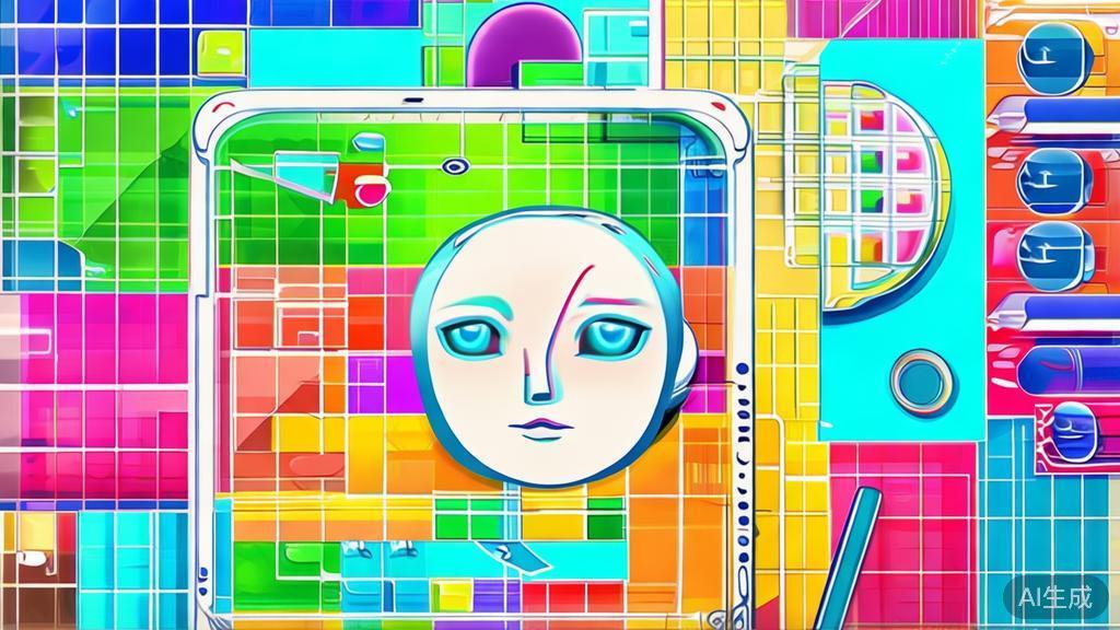 "Flat vector illustration of creating unique anime art style, minimal flat design"