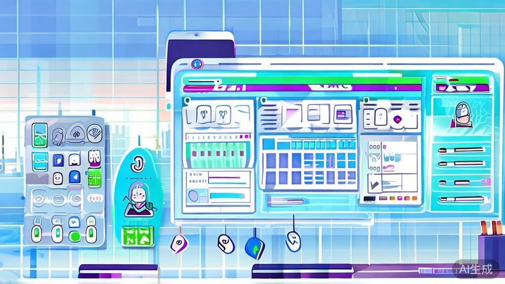 Flat vector illustration of project management tools in anime production, dashboard style, soft blue gradient