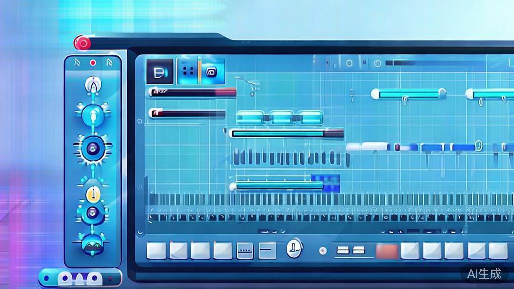 Flat vector illustration of video editing process, dashboard style, soft blue gradient