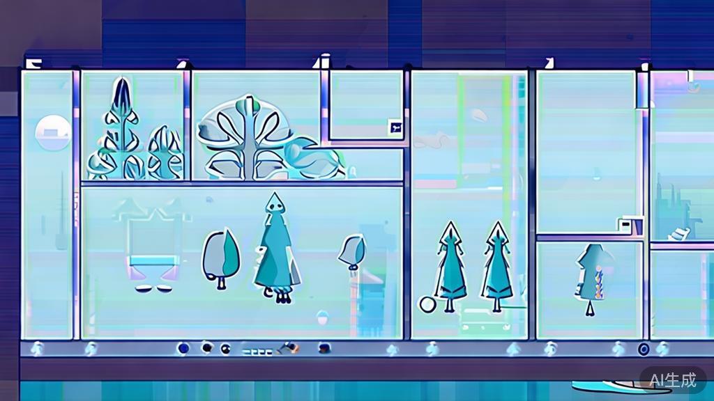 Flat vector illustration of a storyboard, dashboard style, soft blue gradient