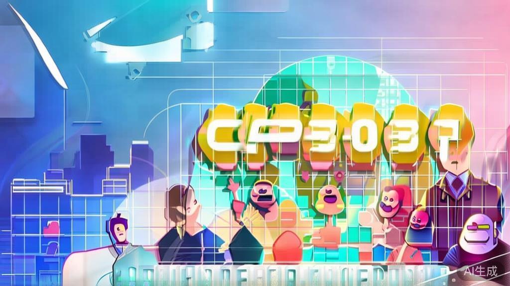 "Flat vector illustration of a successful anime project gaining popularity on social media, with engaged viewers, soft blue gradient"