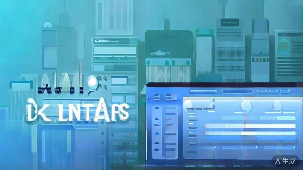 Flat vector illustration of D software, dashboard style, soft blue gradient