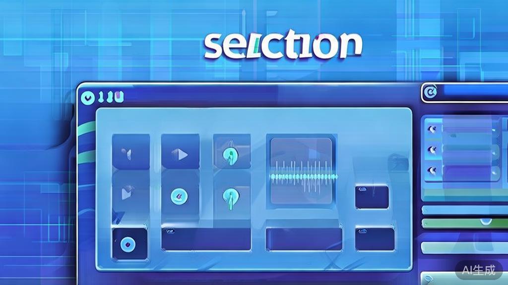 "Flat vector illustration of animation software selection, dashboard style, soft blue gradient"