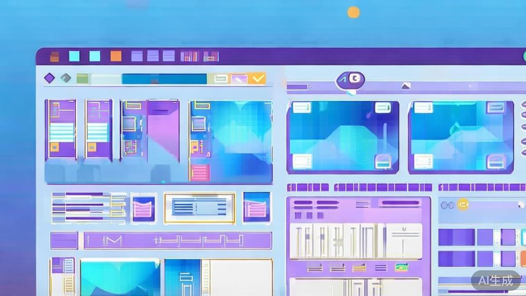 Flat vector illustration of selecting video editing tools, dashboard style, soft blue gradient