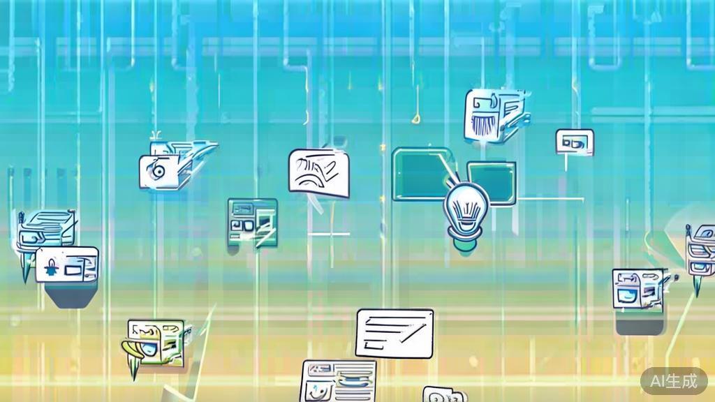 Flat vector illustration of brainstorming for animation, dashboard style, soft blue gradient