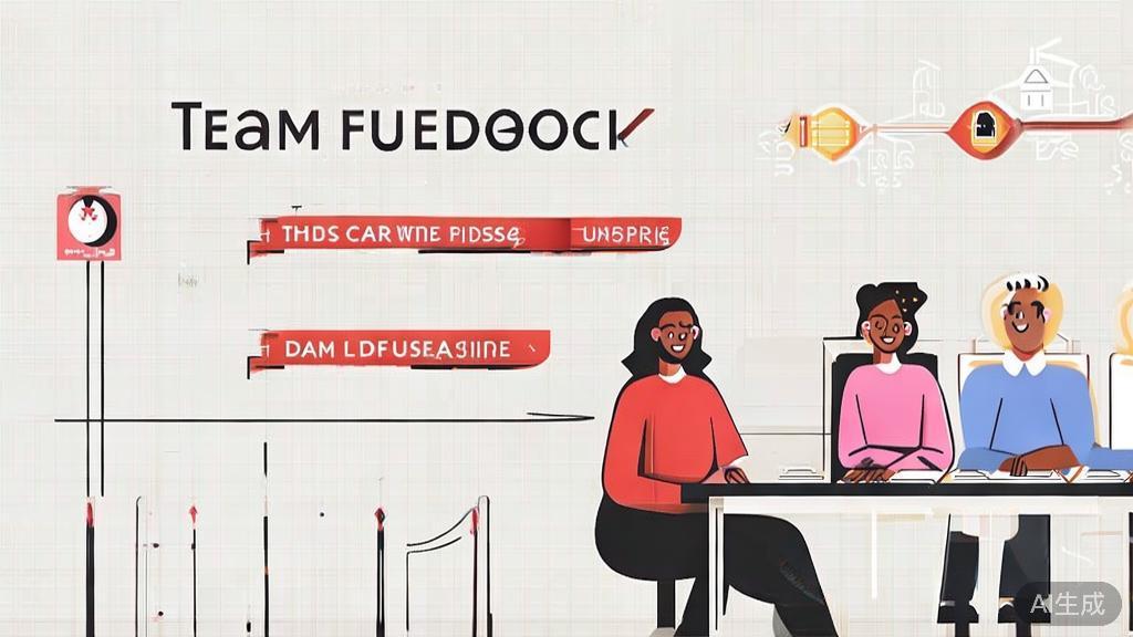 High-quality business illustration regarding team feedback discussion, minimal flat design