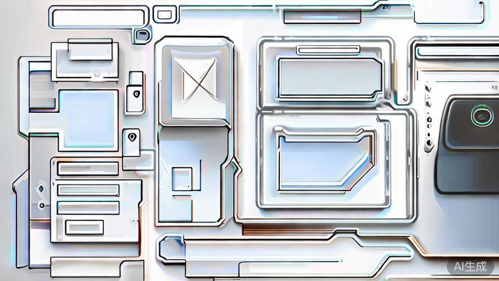 High-quality business illustration regarding AI art generation, minimal flat design