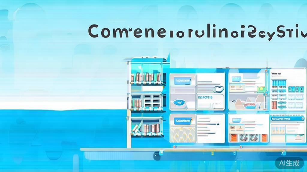 "Flat vector illustration of personalized content recommendation system, soft blue gradient"