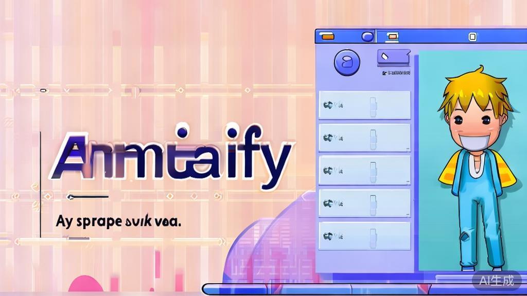 High-quality illustration regarding Animeify software use case, minimal flat design