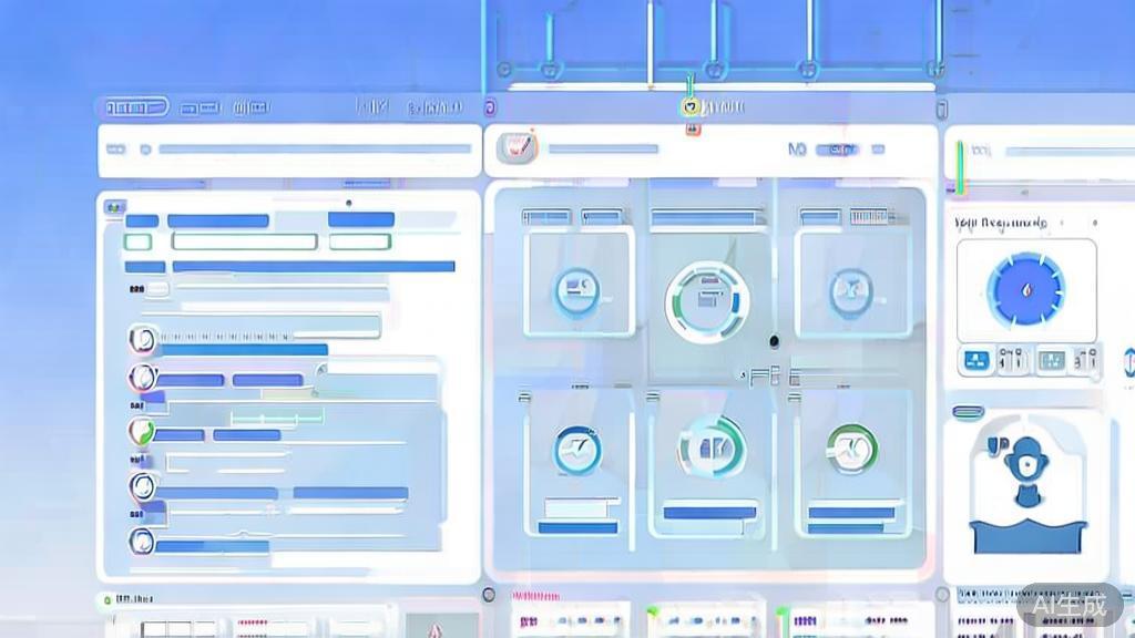 Flat vector illustration of AI training model for script generation, dashboard style, soft blue gradient