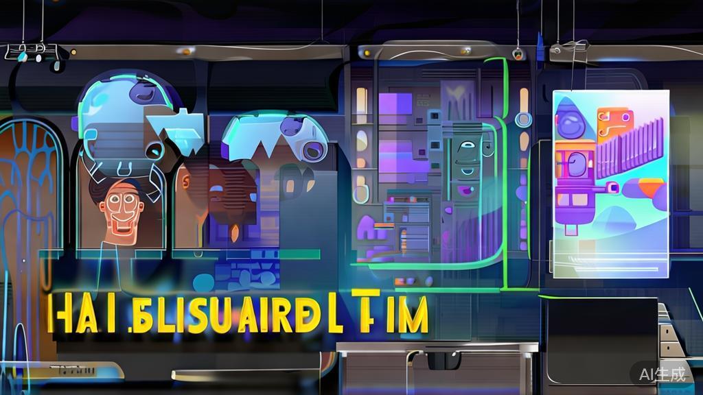 "High-quality business illustration regarding successful AI short film production, minimal flat design"