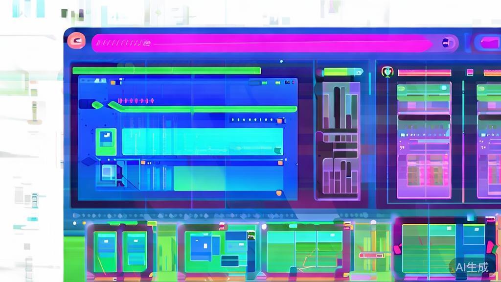 Flat vector illustration of digital animation software interface, colorful user-friendly interface, dynamic design