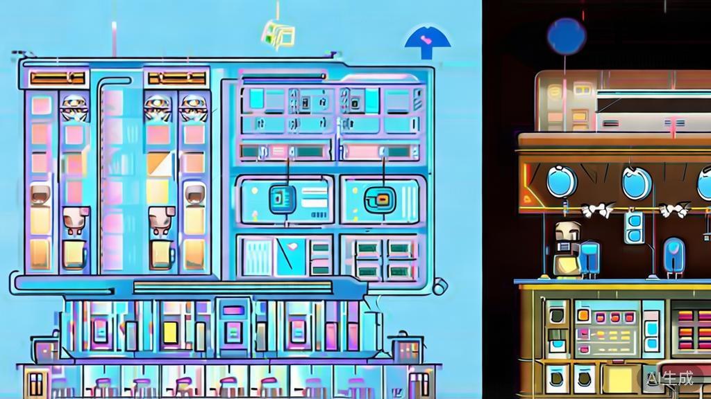 "High-quality illustration contrasting AI film production and traditional directing, showcasing efficiency and artistic expression, minimal flat design"