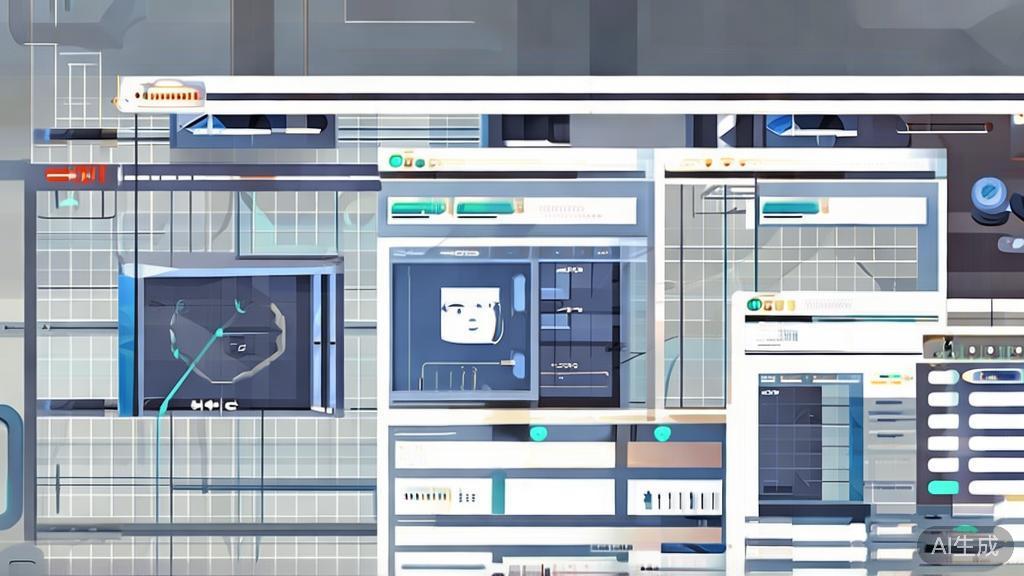 "Flat vector illustration of video editing process, user interface design showcasing features in AI video synthesis tools, high quality"