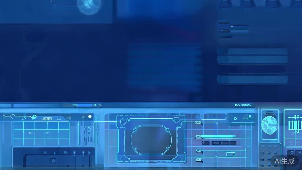 Flat vector illustration of AI technology, dashboard style, soft blue gradient