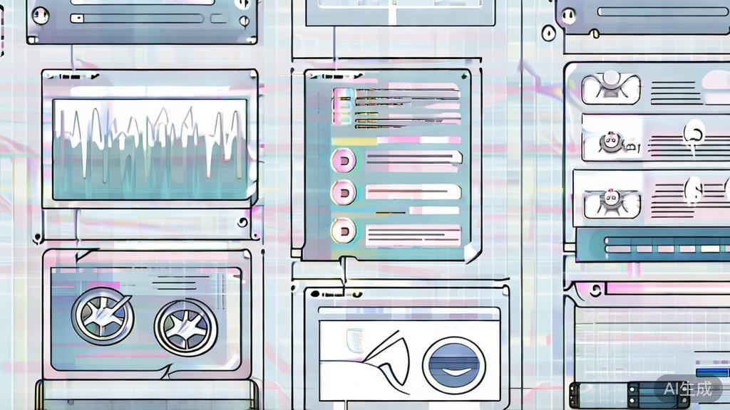 High-quality business illustration regarding AI tools for film commentary, minimal flat design
