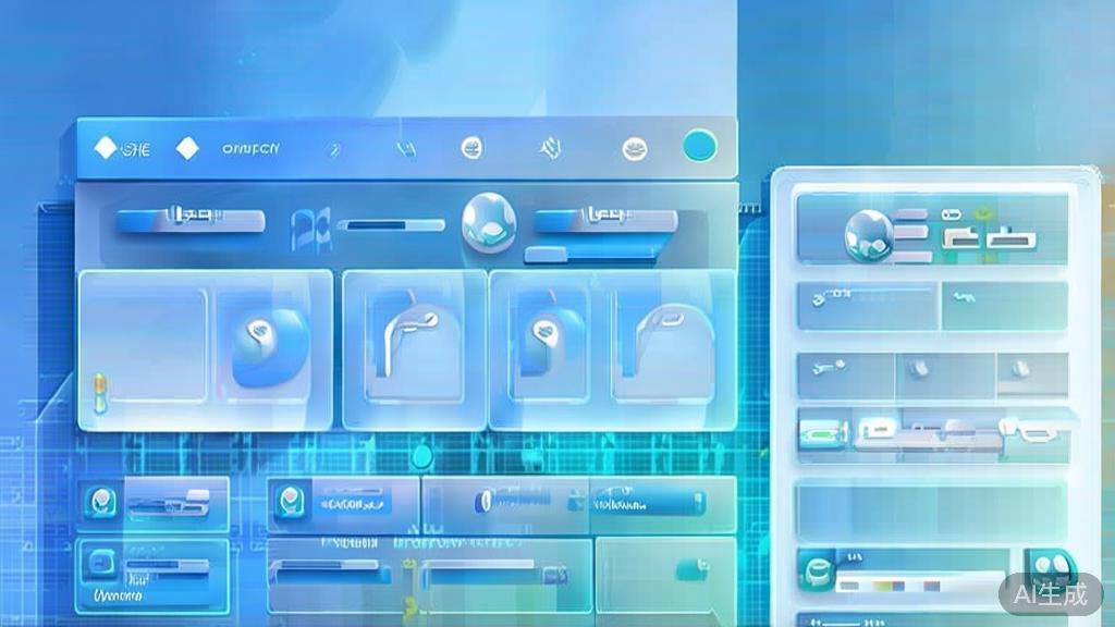 "Flat vector illustration of personalized content generation, dashboard style, soft blue gradient"