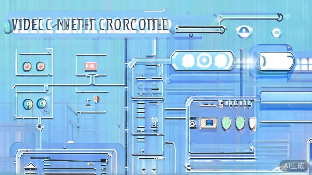 Flat vector illustration of video content creation process, dashboard style, soft blue gradient