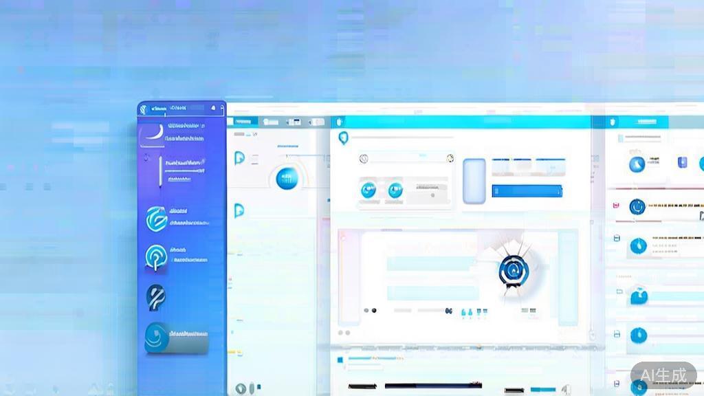 Flat vector illustration of Kapwing interface, dashboard style, soft blue gradient